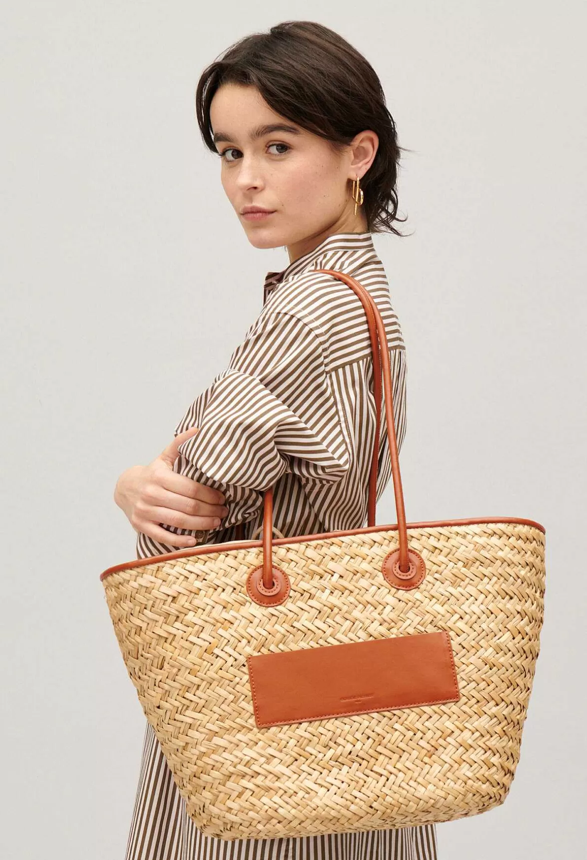 Claudie Pierlot Adryan Medium Straw Basket*Women Shopping Bags