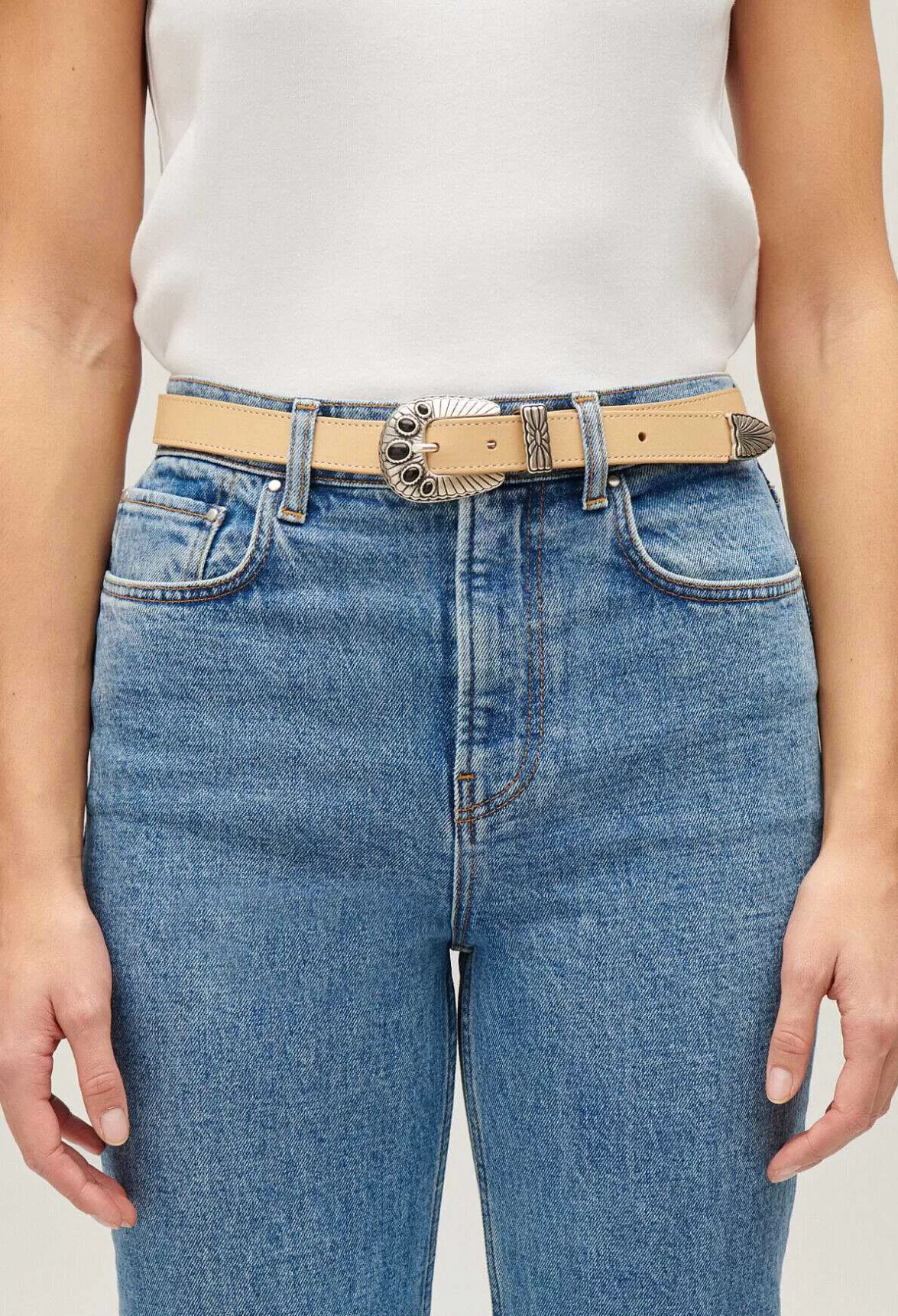 Claudie Pierlot Beige Leather Belt*Women Belts