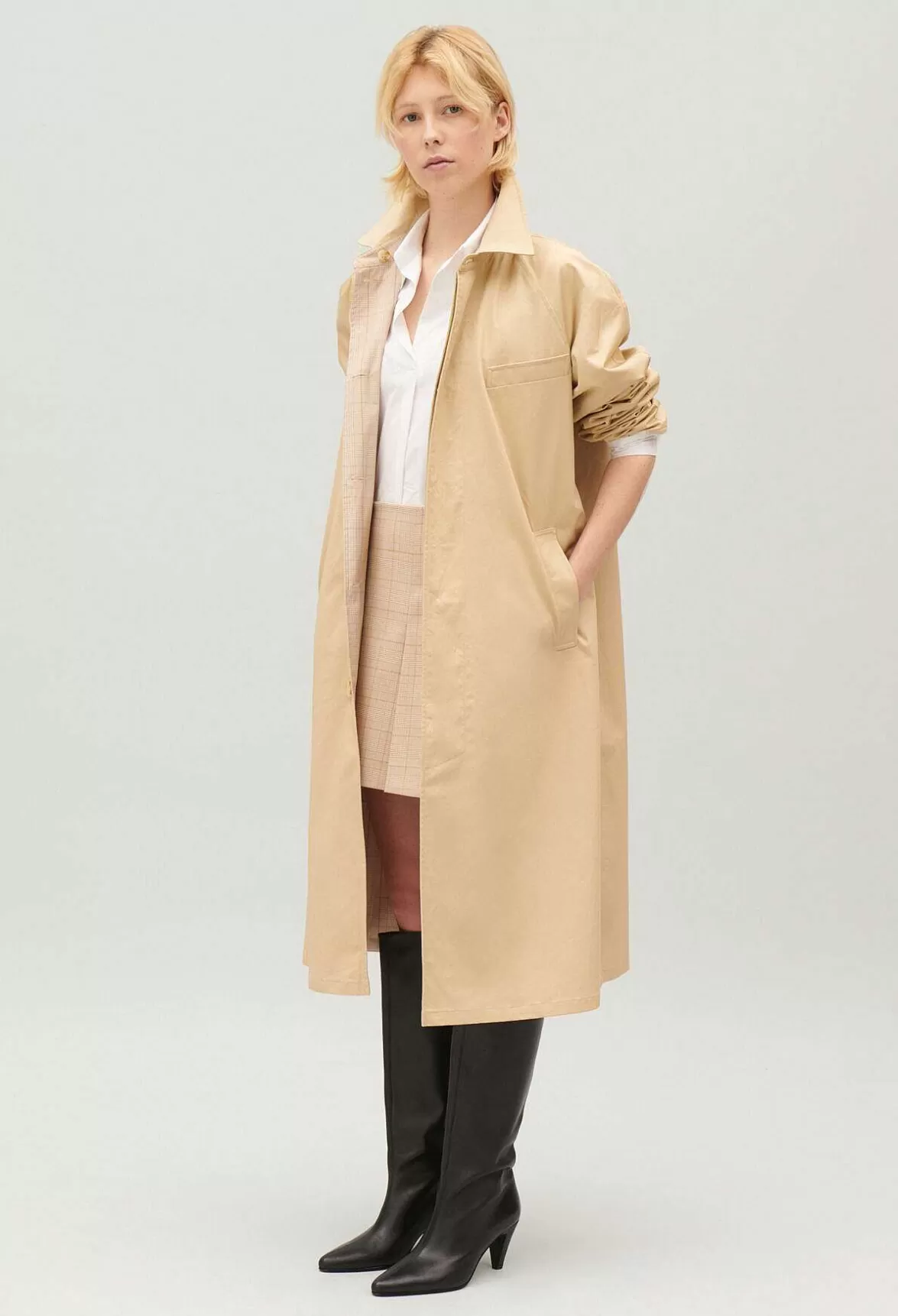 Claudie Pierlot Beige Reversible Mid-Length Coat*Women Jackets And Coats