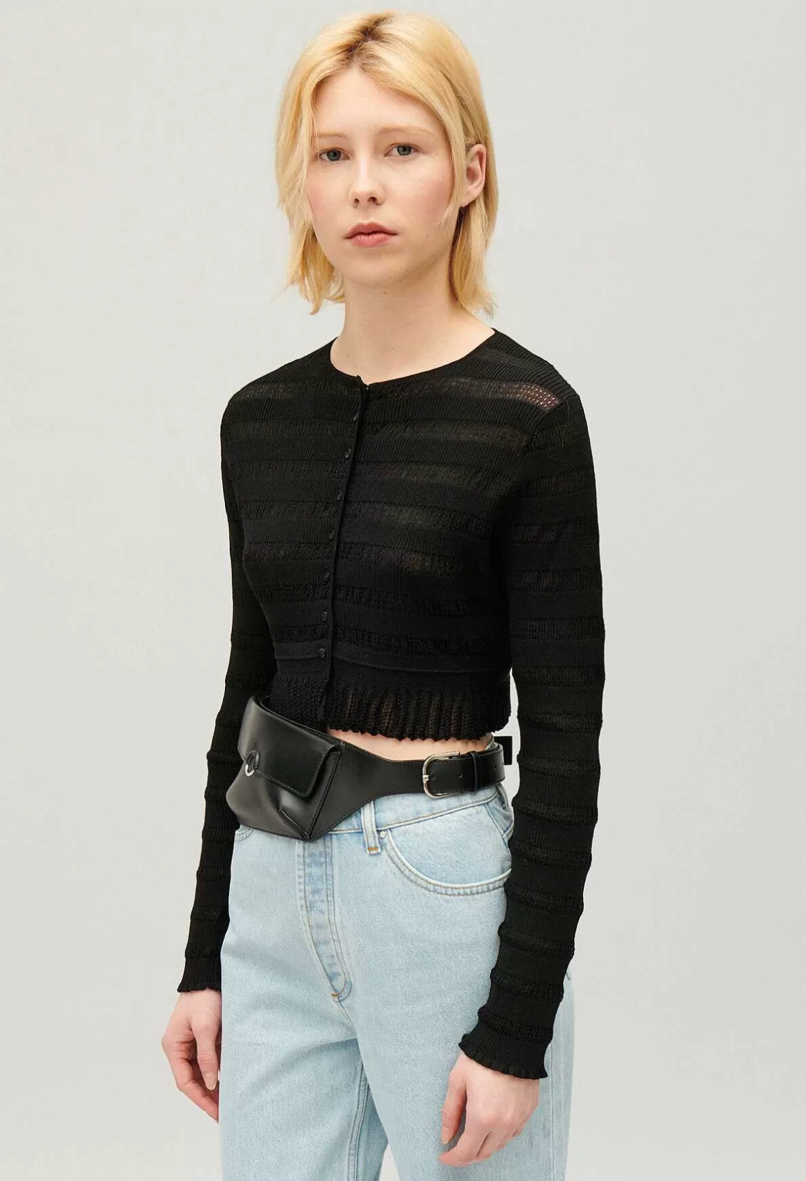 Claudie Pierlot Black Cropped Cardigan*Women Tops And Shirts