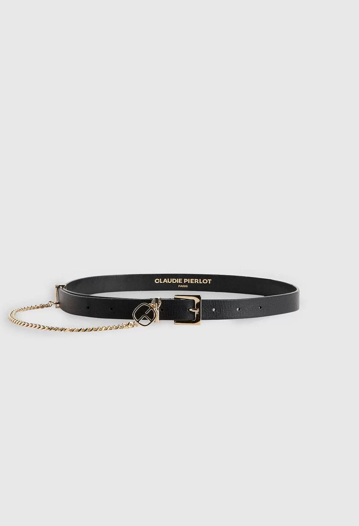 Claudie Pierlot Black Leather Belt With Chain*Women Belts