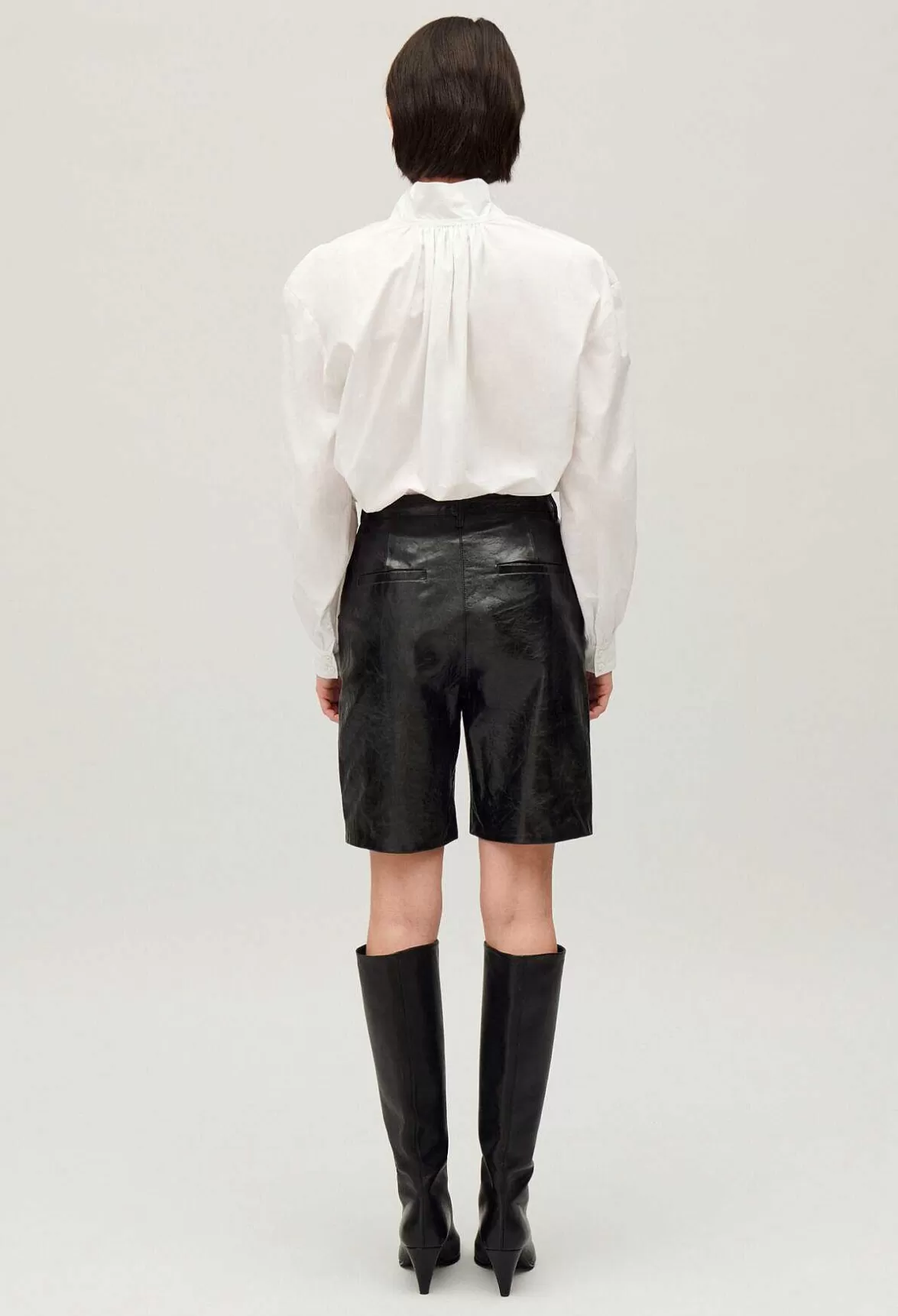 Claudie Pierlot Black Leather Bermuda Shorts*Women Skirts And Shorts