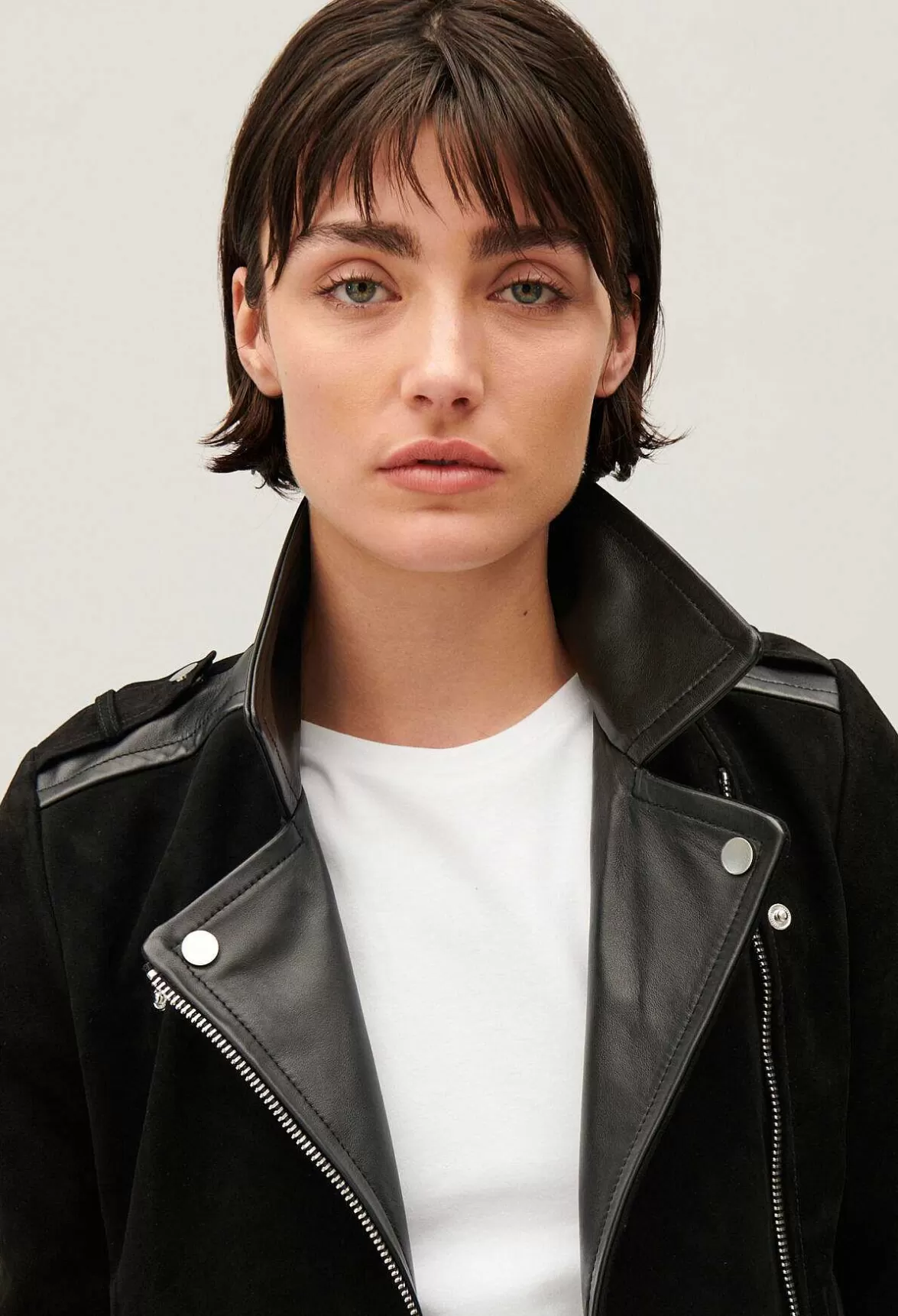 Claudie Pierlot Black Leather Jacket*Women Jackets And Coats