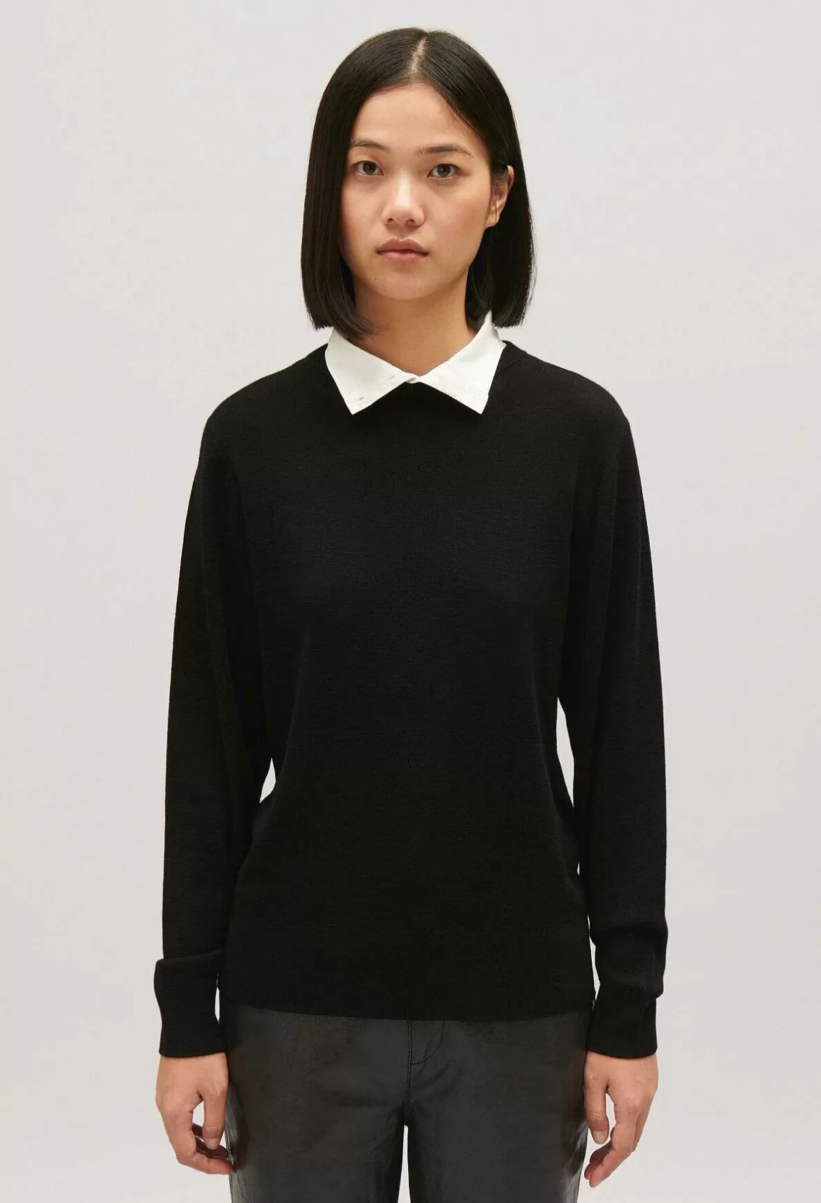 Claudie Pierlot Black Wool Jumper Removable Collar*Women Sweaters And Cardigans