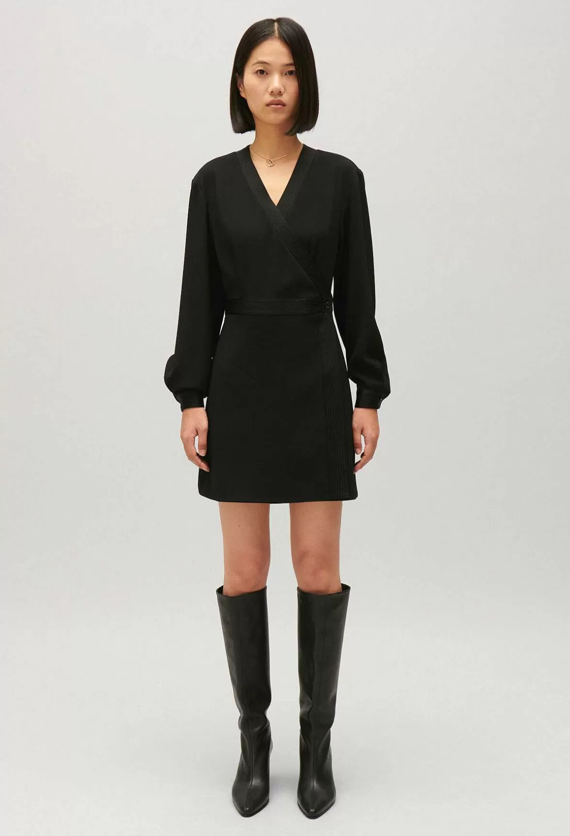 Claudie Pierlot Black Wrap Dress*Women Dresses