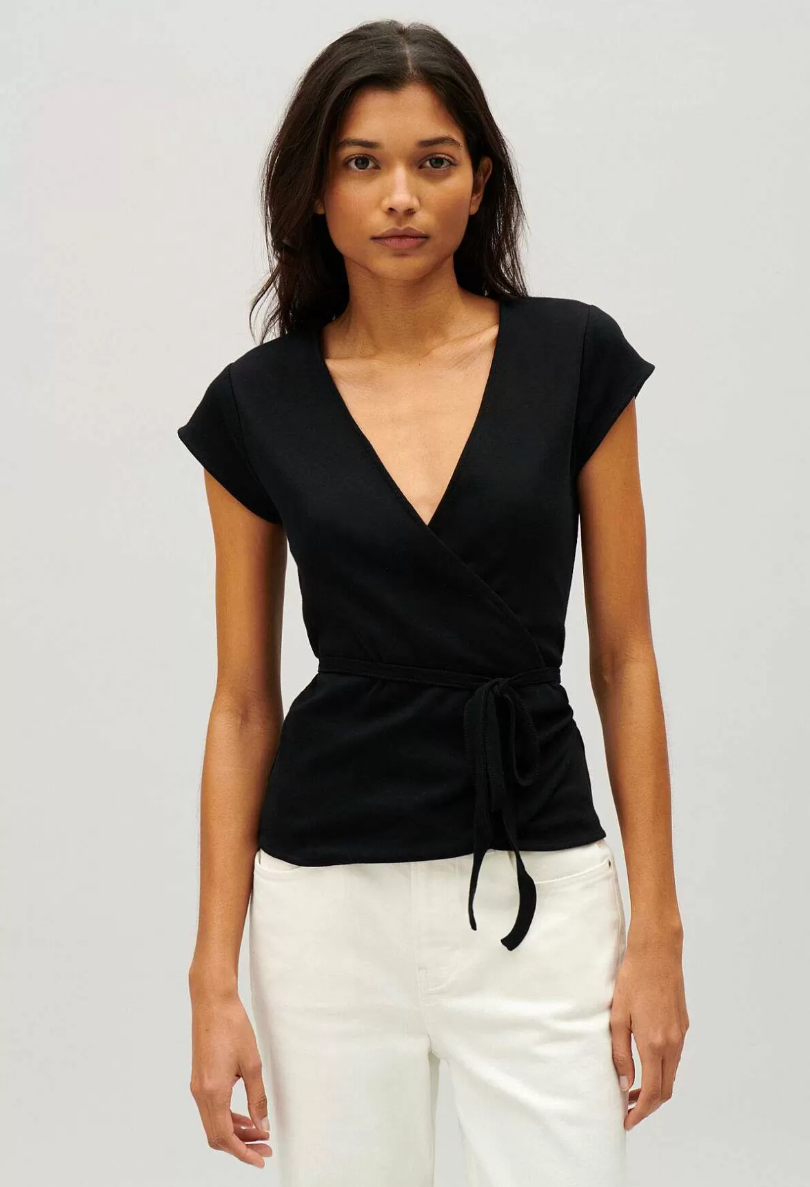 Claudie Pierlot Black Wrapover Top*Women Tops And Shirts