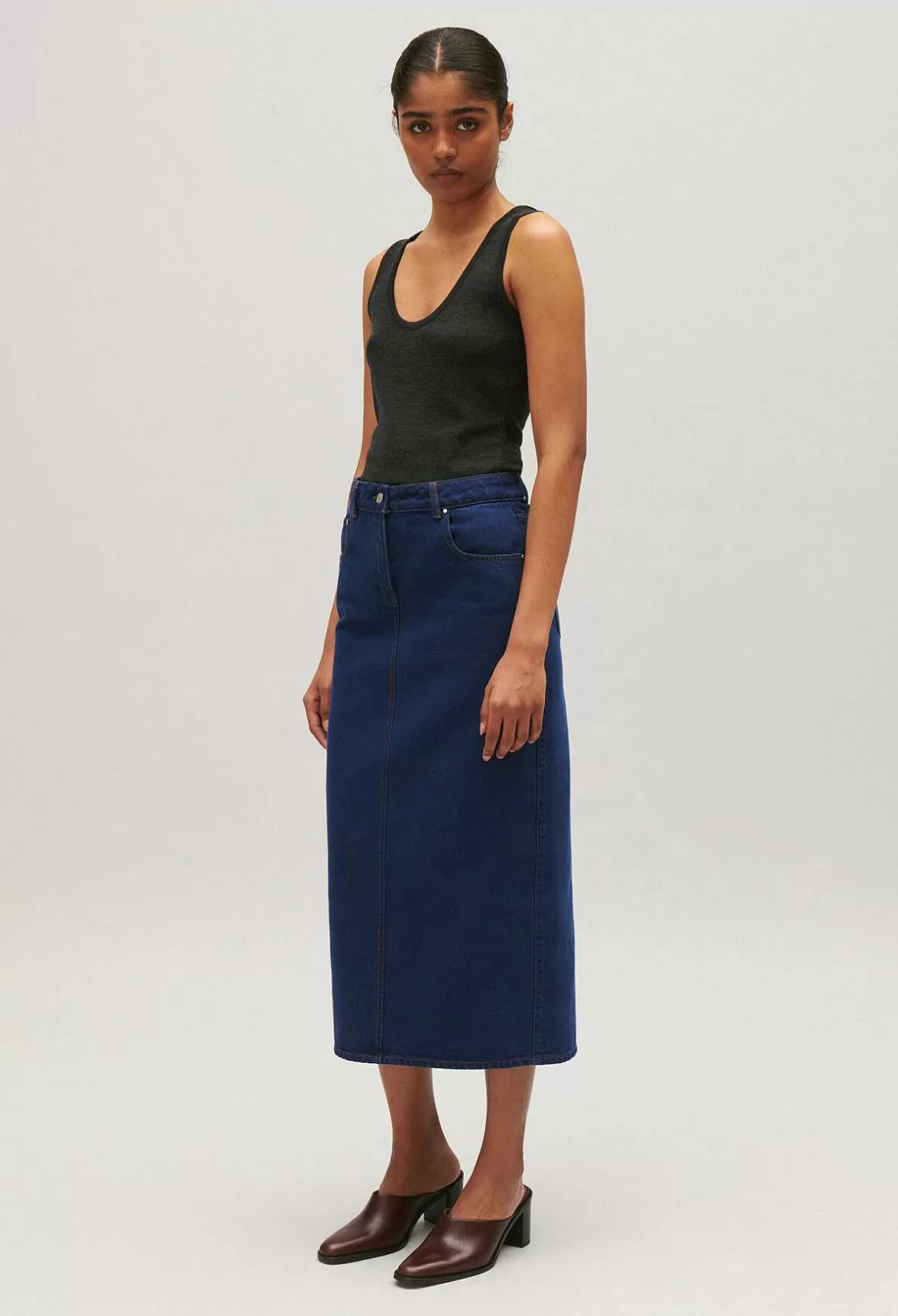 Claudie Pierlot Blue Denim Midi Skirt*Women Skirts And Shorts