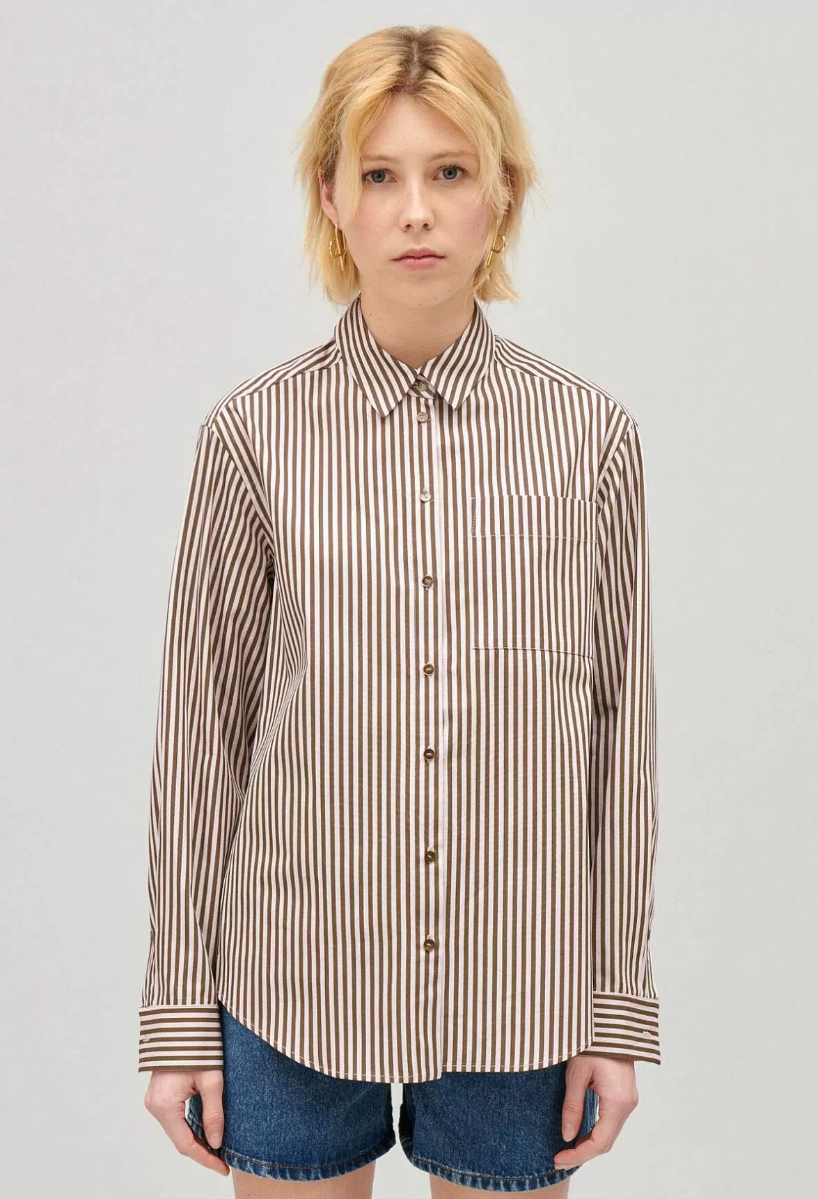 Claudie Pierlot Bronze Striped Shirt*Women Tops And Shirts