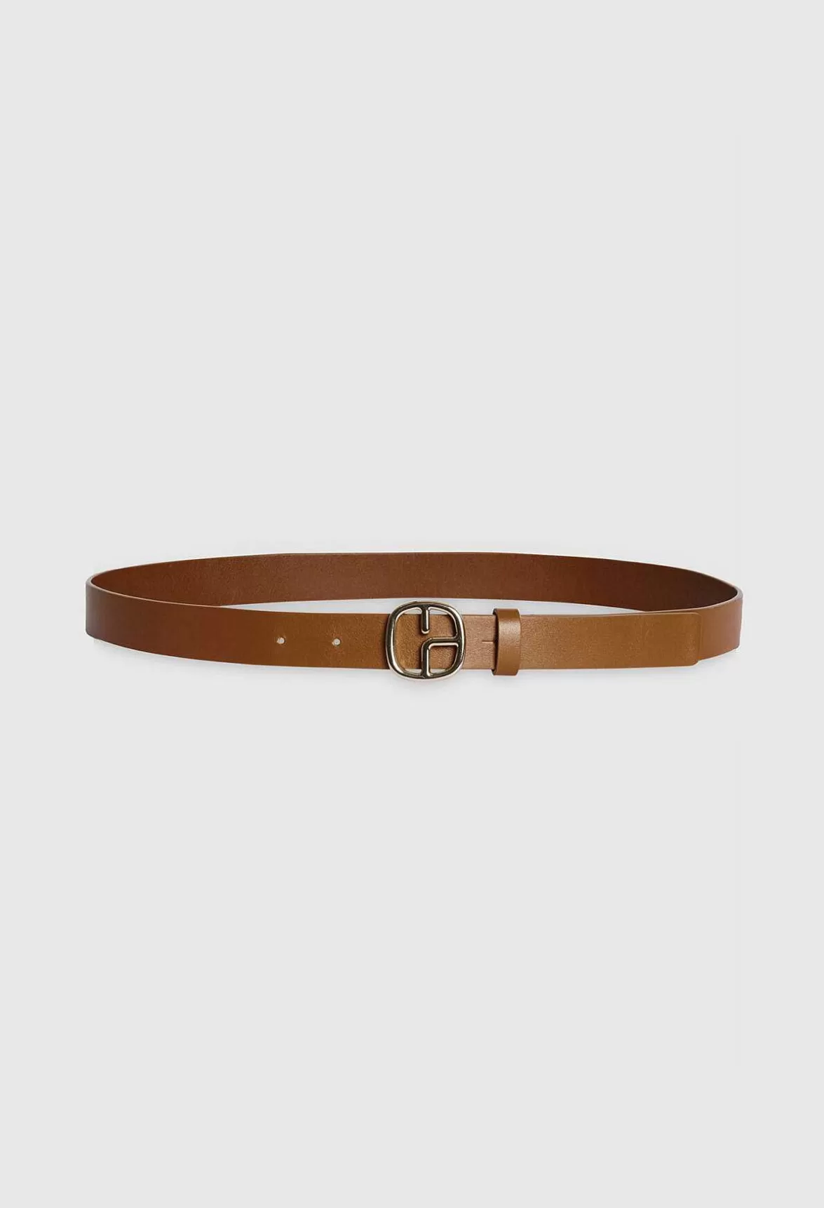 Claudie Pierlot Brown Leather Monogram Belt*Women Belts