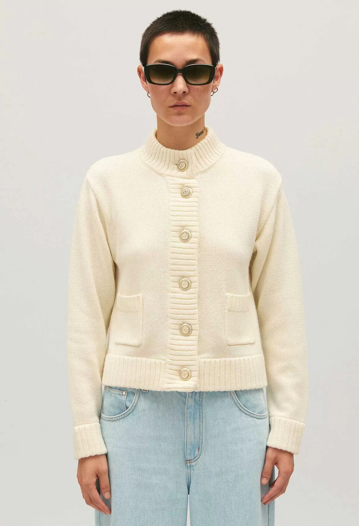 Claudie Pierlot Cropped Thick Knit Cardigan*Women Sweaters And Cardigans