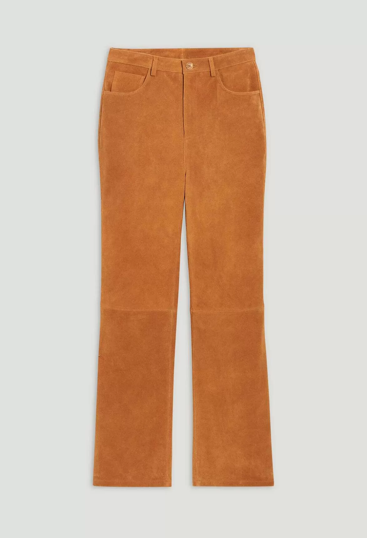 Claudie Pierlot Dark Beige Suede Leather Trousers*Women Jeans And Trousers