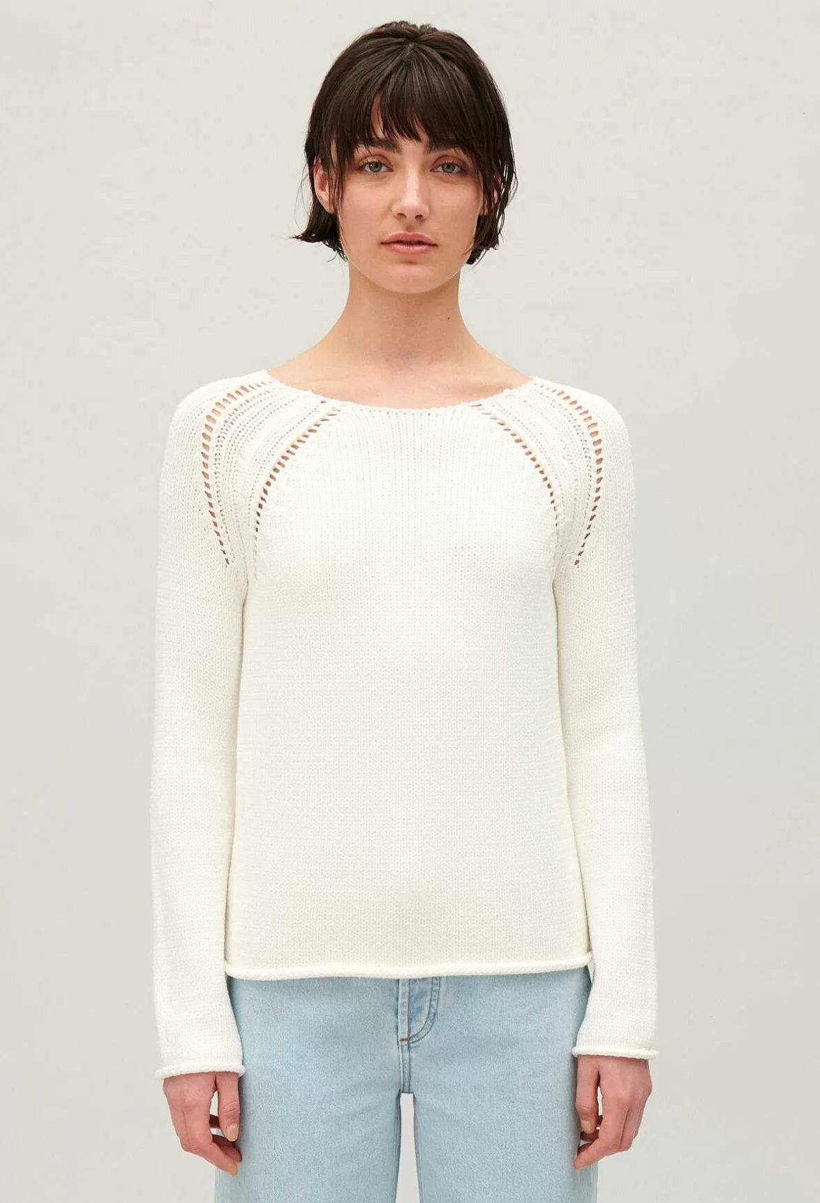 Claudie Pierlot Ecru Knitted Jumper With Embroidery*Women Sweaters And Cardigans