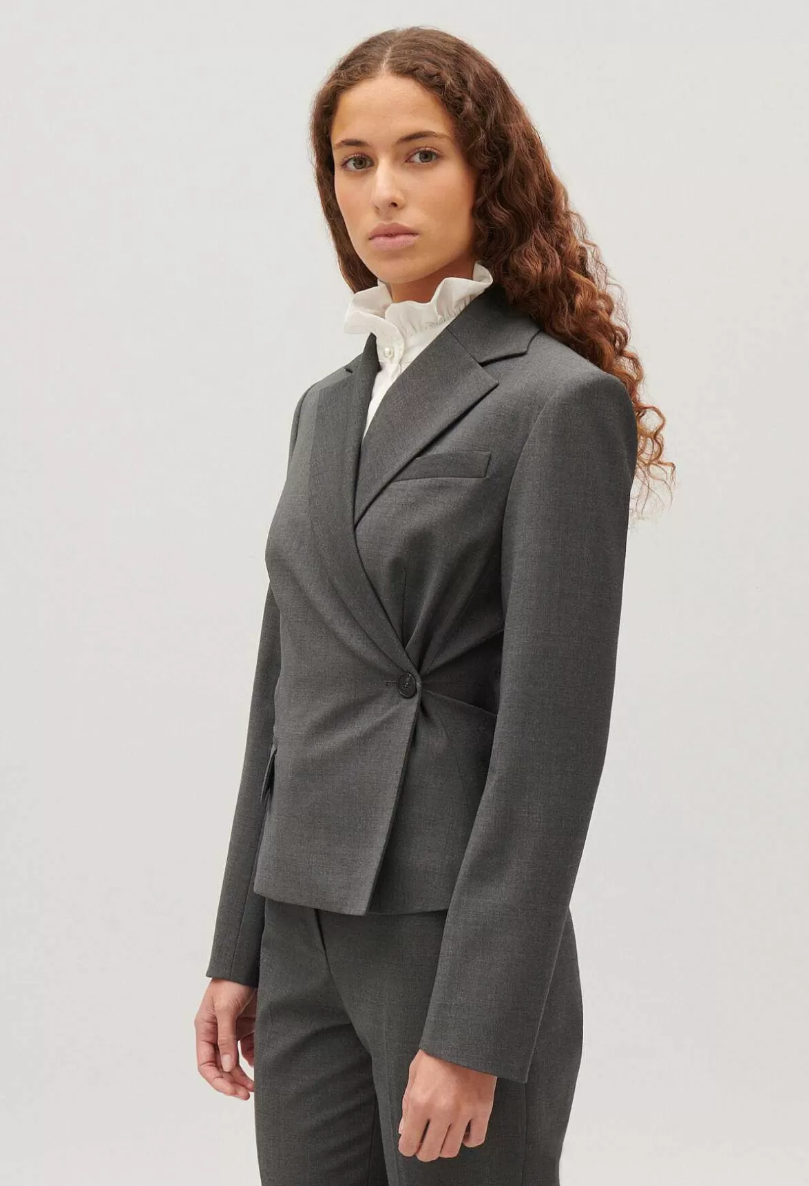 Claudie Pierlot Flecked Grey Wrapover Suit Jacket*Women Blazers