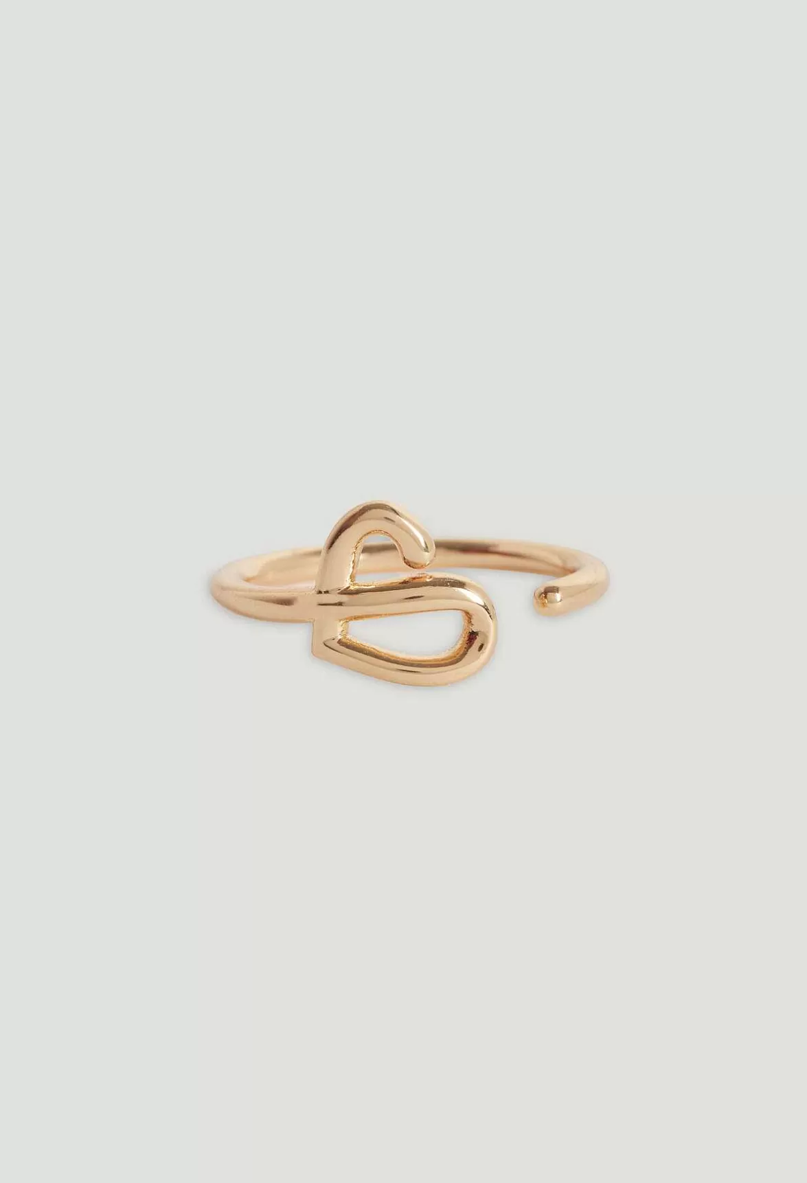 Claudie Pierlot Golden Brass Cp Heart Band Ring*Women Jewellery And Scrunchies