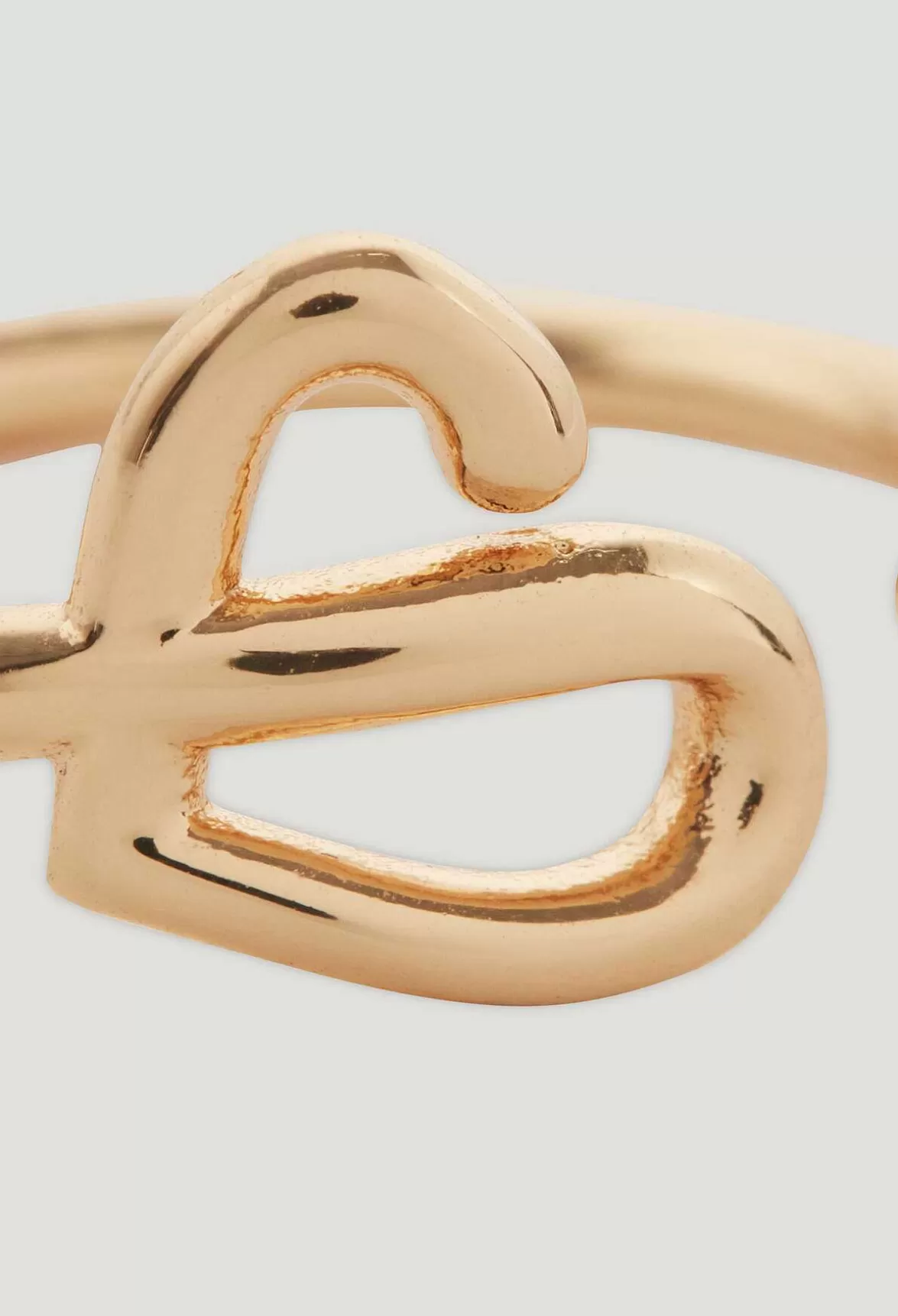 Claudie Pierlot Golden Brass Cp Heart Band Ring*Women Jewellery And Scrunchies