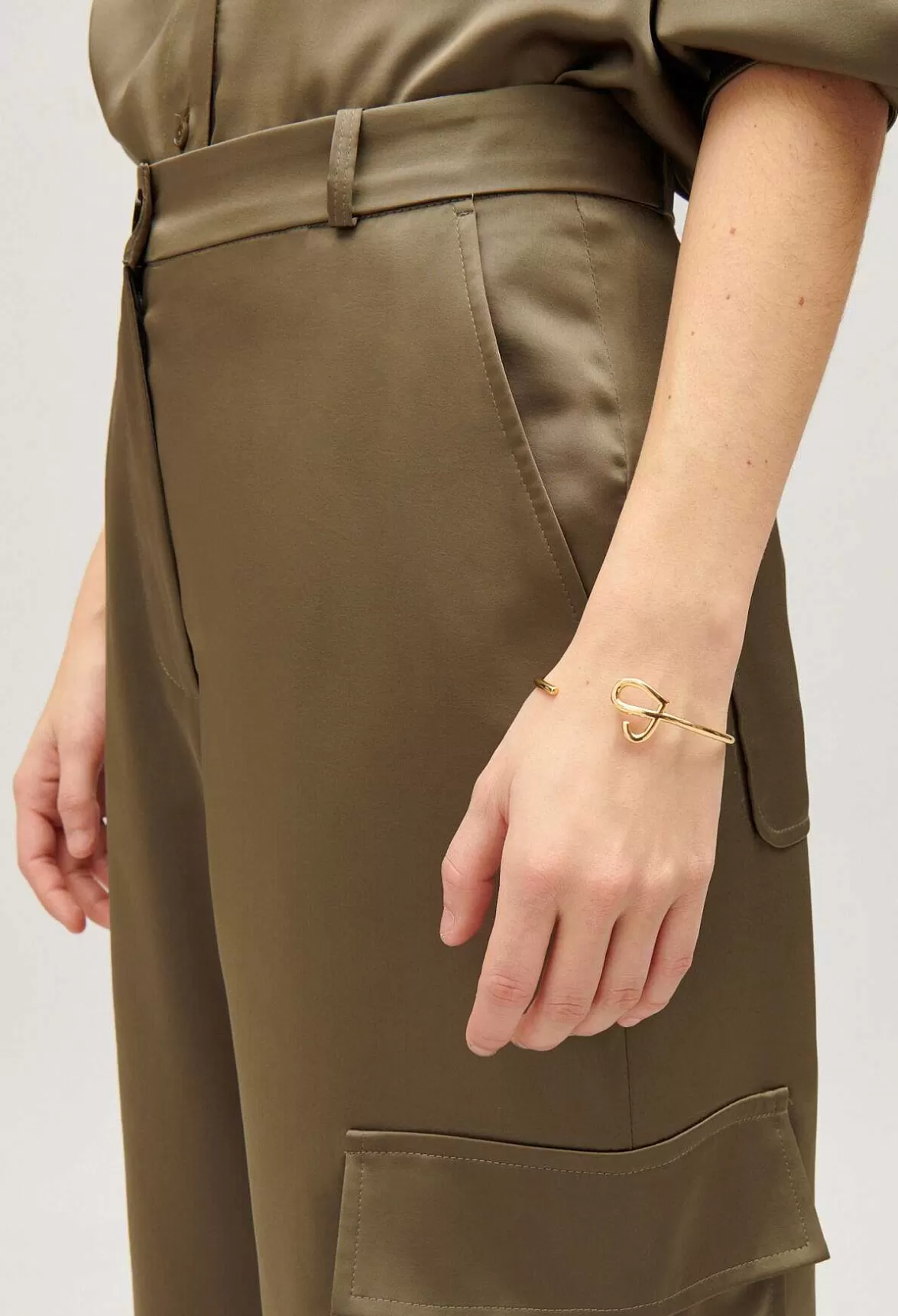 Claudie Pierlot Golden Brass Cp Heart Bangle*Women Jewellery And Scrunchies