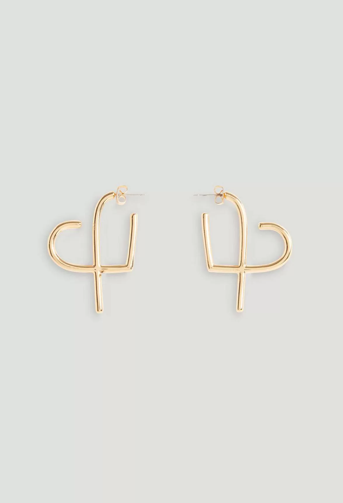 Claudie Pierlot Golden Brass Cp Heart Hoop Earrings*Women Jewellery And Scrunchies