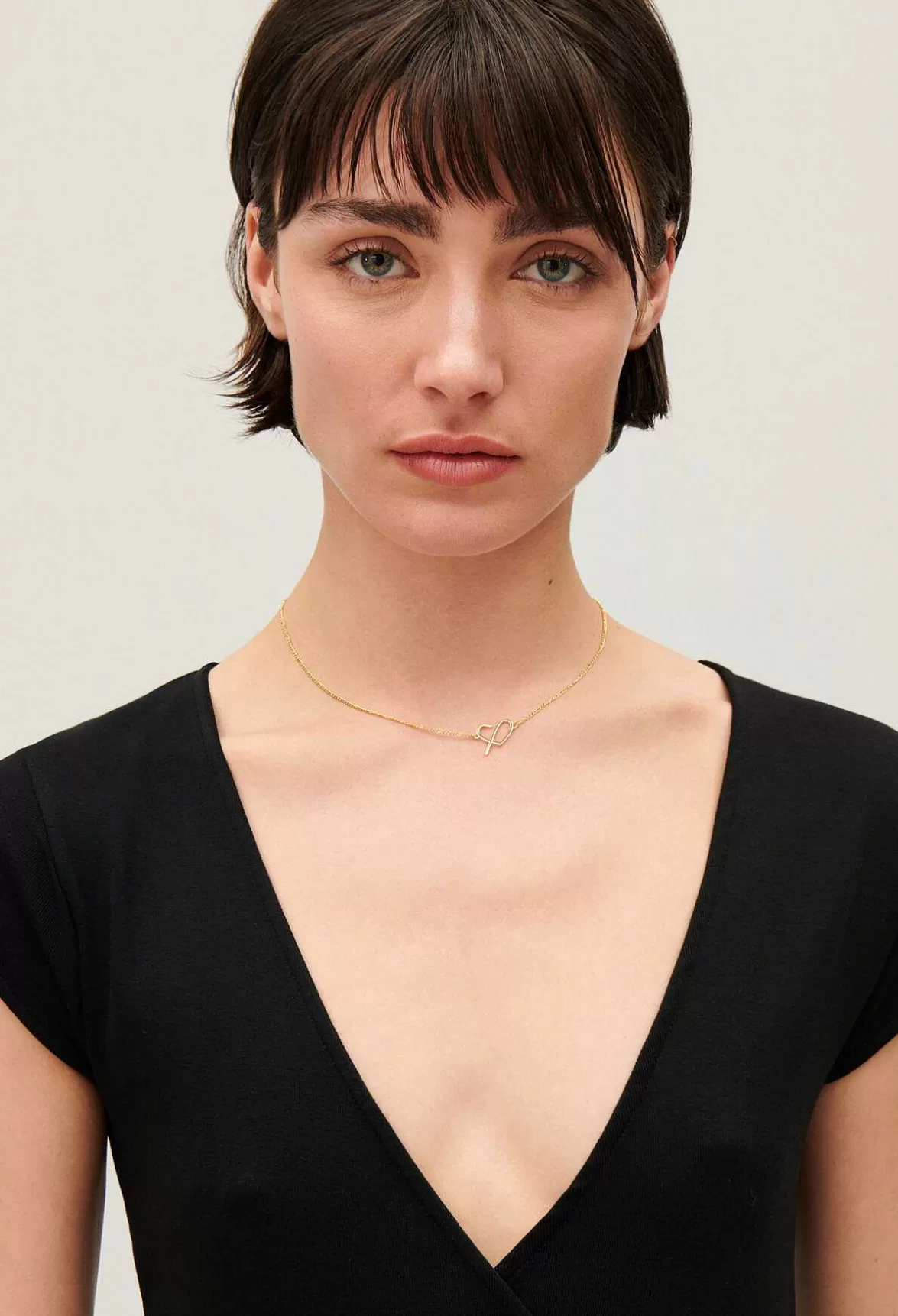 Claudie Pierlot Golden Brass Cp Heart Necklace*Women Jewellery And Scrunchies