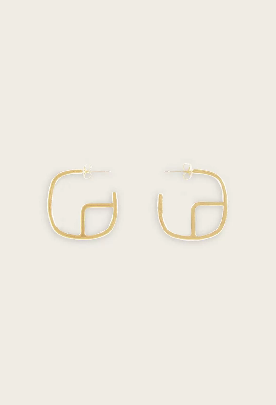 Claudie Pierlot Golden Brass Cp Hoop Earrings*Women Jewellery And Scrunchies