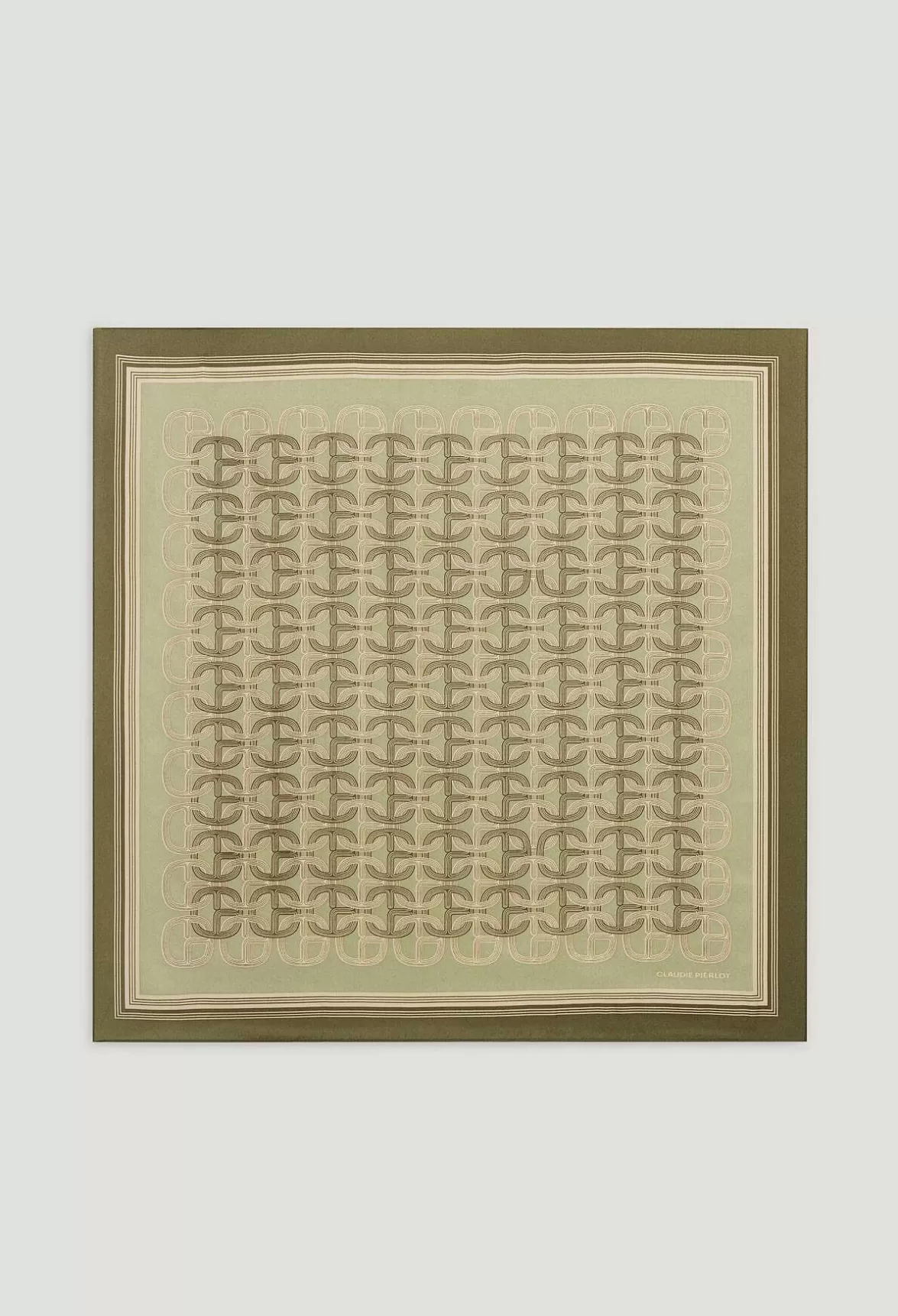 Claudie Pierlot Khaki Monogram Silk Scarf*Women Shawls And Collars