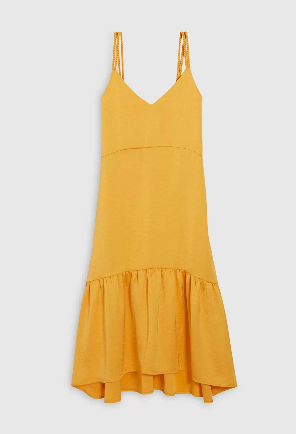 Claudie Pierlot Satiny Yellow Midi Dress*Women Dresses