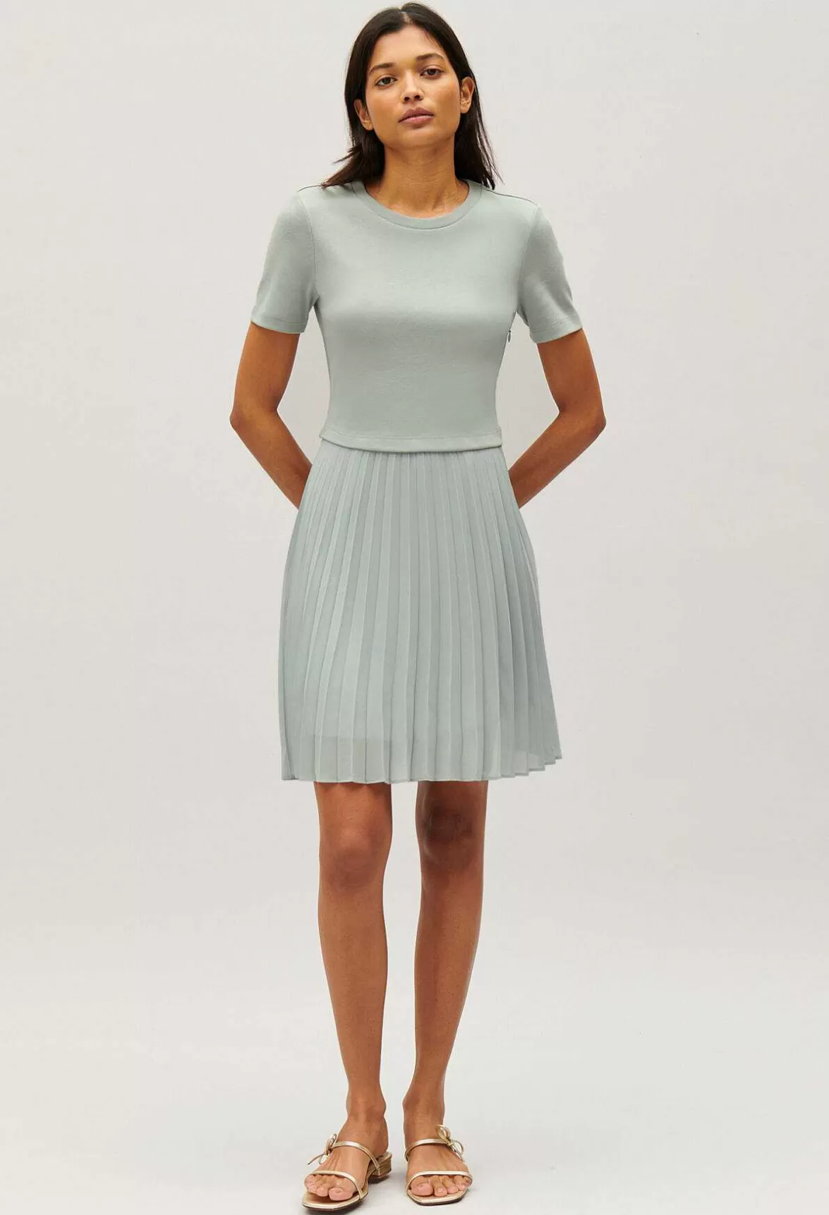 Claudie Pierlot Short Almond Pleated Twist Dress*Women Dresses