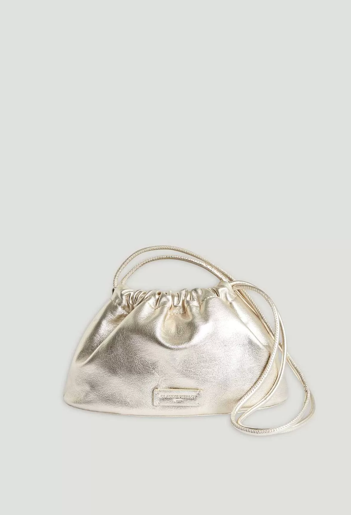 Claudie Pierlot Smooth Gold Leather Purse Bag*Women Mini-Bags